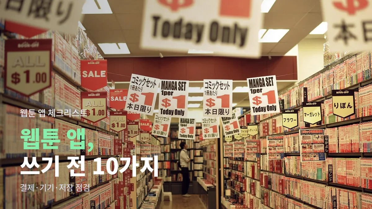 웹툰 앱 새로 쓰기 전 체크리스트 10가지 대표 이미지